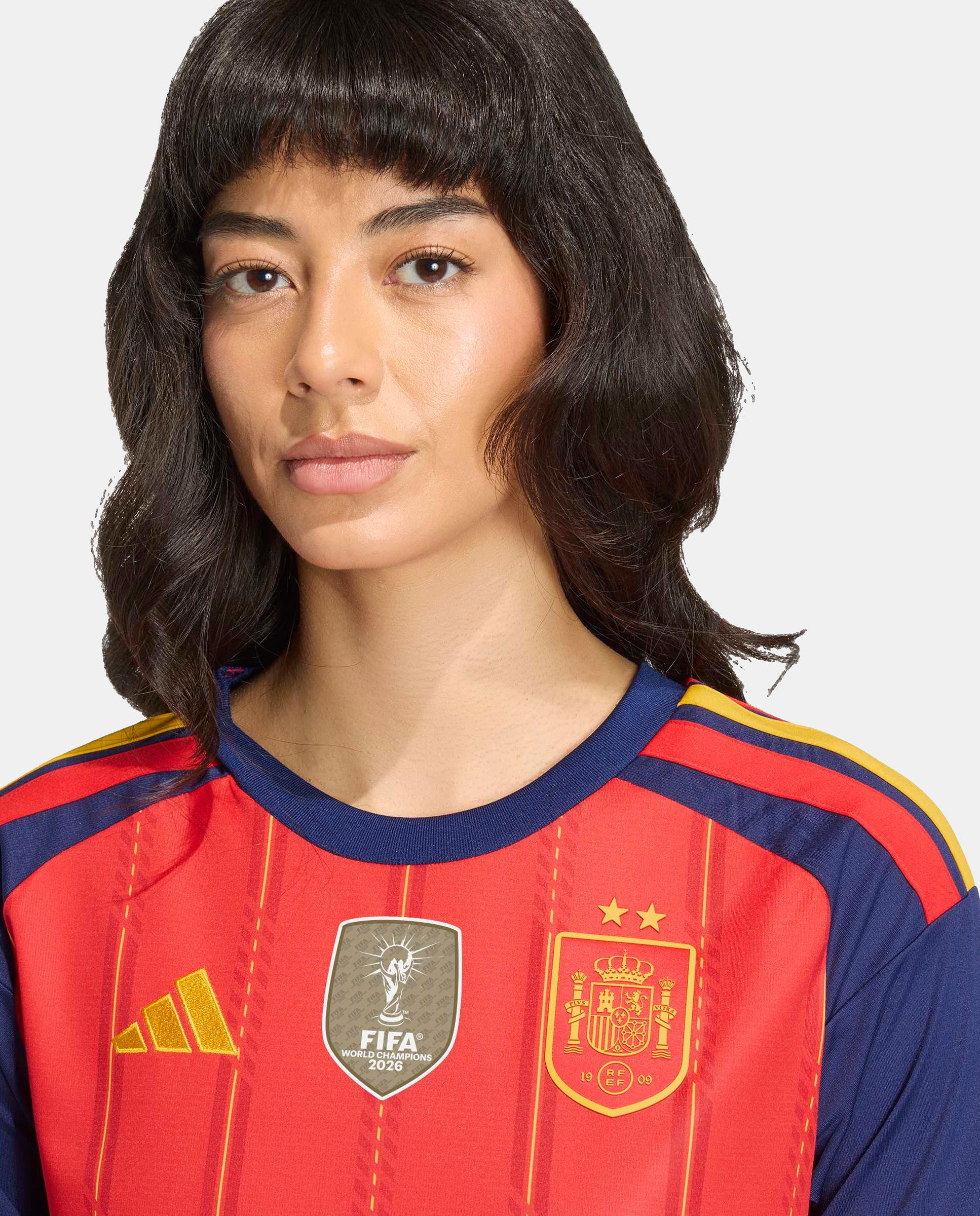 T-Shirt de Mulher 1º Equipamento Espanha 2 Estrelas Adidas Vermelho / Azul-marinho-6