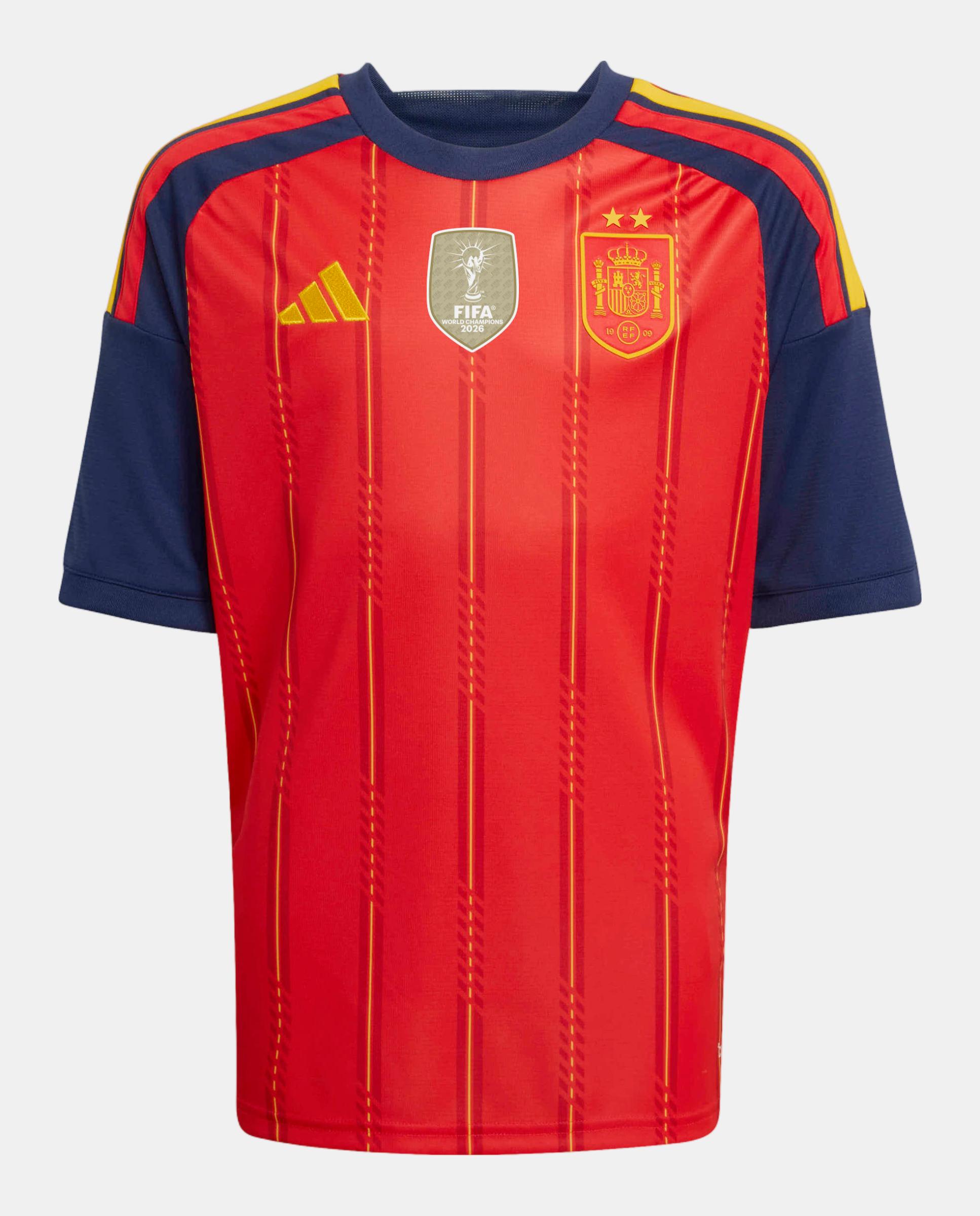 T-Shirt de Criança 1º Equipamento Espanha 2 Estrelas Adidas Vermelho / Azul-marinho-3