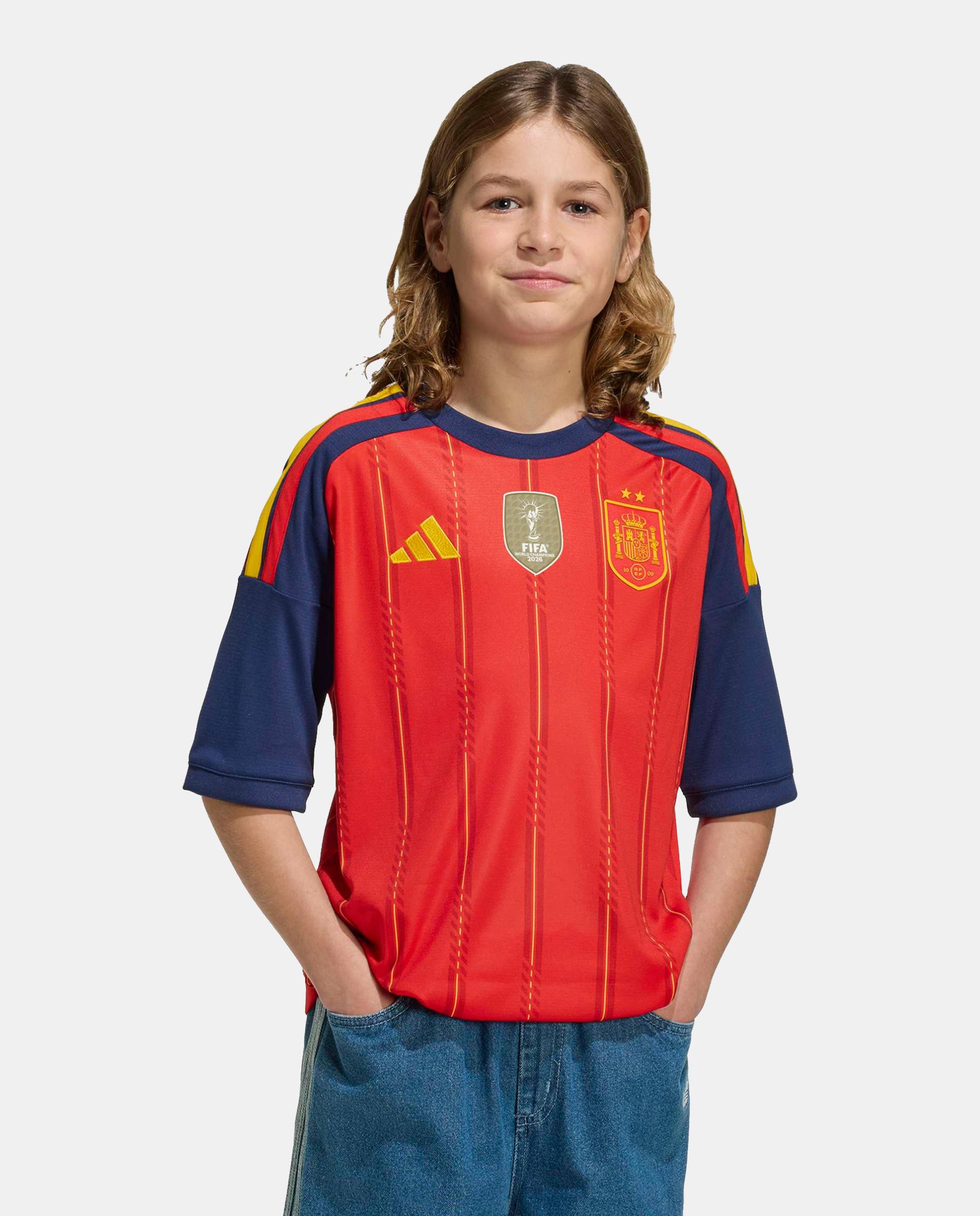 T-Shirt de Criança 1º Equipamento Espanha 2 Estrelas Adidas Vermelho / Azul-marinho-5