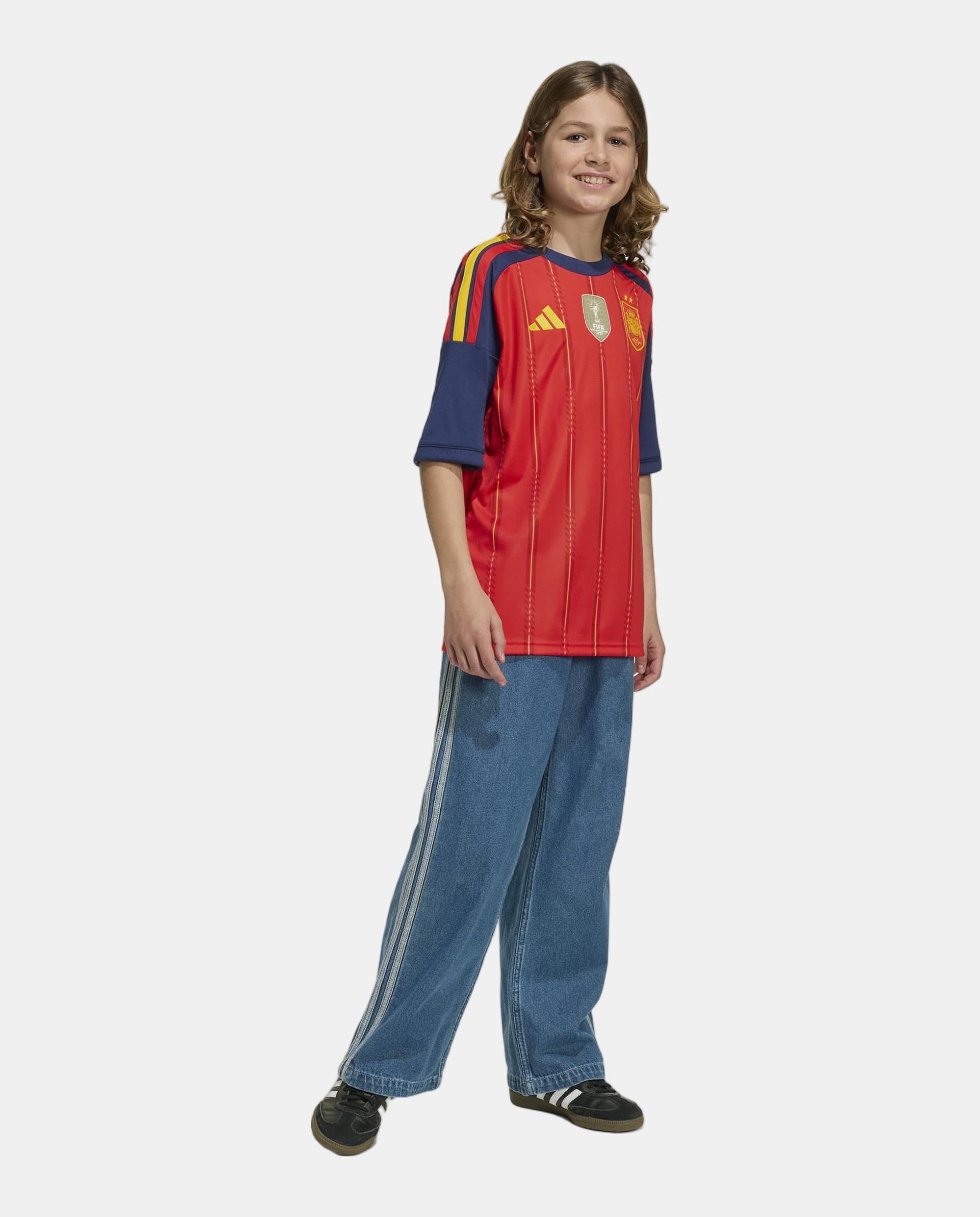 T-Shirt de Criança 1º Equipamento Espanha 2 Estrelas Adidas Vermelho / Azul-marinho-6