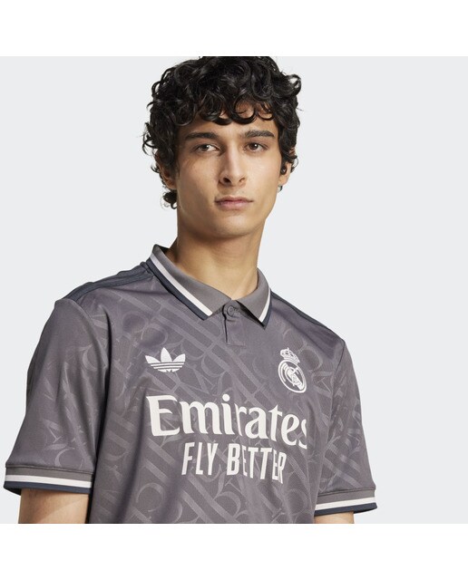 T-shirt de Futebol de Homem 3.º Equipamento Real Madrid 24/25 Cinzento-4
