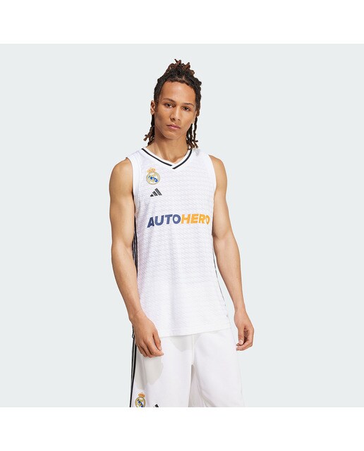 T-shirt de Homem 1.º Equipamento Real Madrid Basquetebol 2024-2025 Branco-1