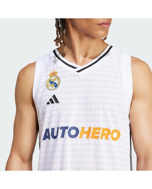 T-shirt de Homem 1.º Equipamento Real Madrid Basquetebol 2024-2025 Branco-3