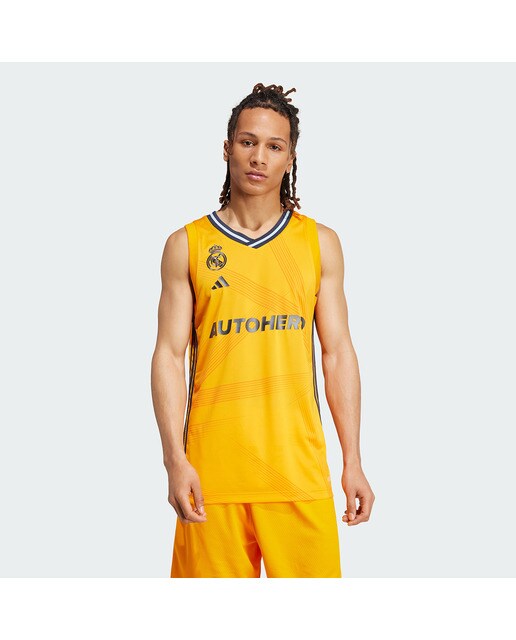 T-shirt de Homem 2.º Equipamento Real Madrid Basquetebol 2024-2025 Laranja-1