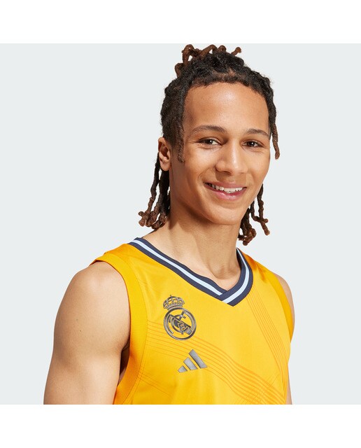 T-shirt de Homem 2.º Equipamento Real Madrid Basquetebol 2024-2025 Laranja-4