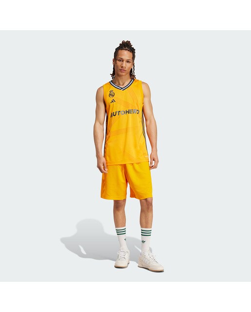 T-shirt de Homem 2.º Equipamento Real Madrid Basquetebol 2024-2025 Laranja-5