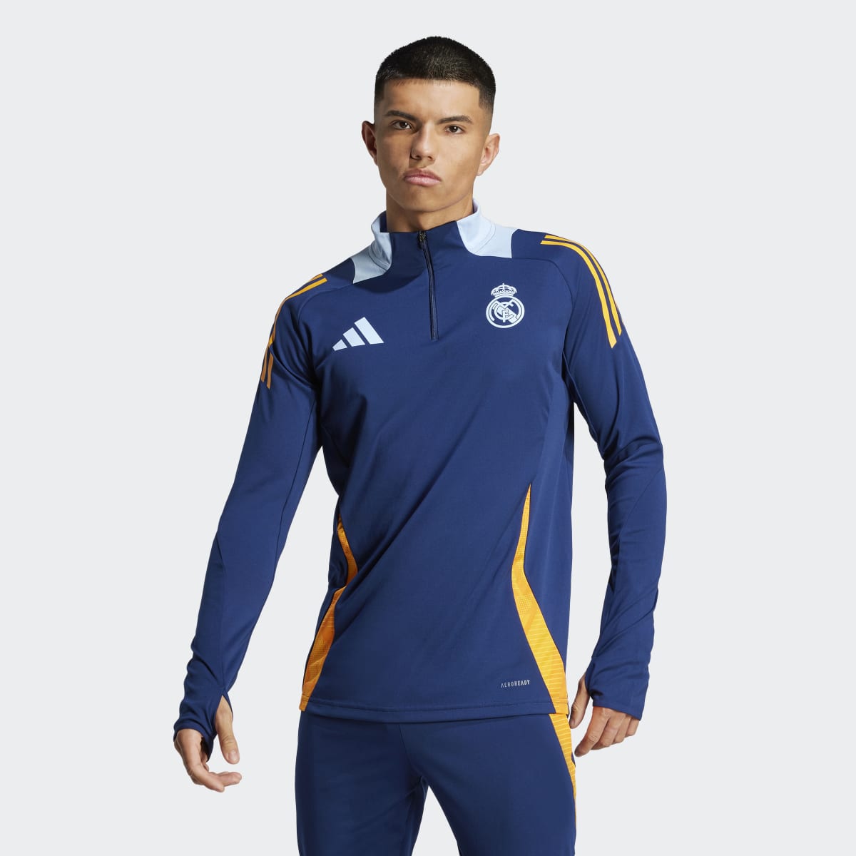Sweatshirt de Treino de Homem Real Madrid Tiro 24 Competition Azul-marinho-1