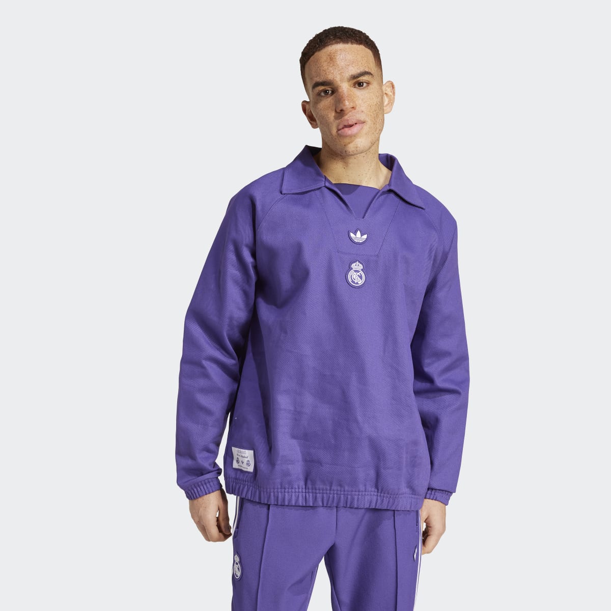 Sweatshirt de Homem Terrace Icons Drill do Real Madrid Violeta-1