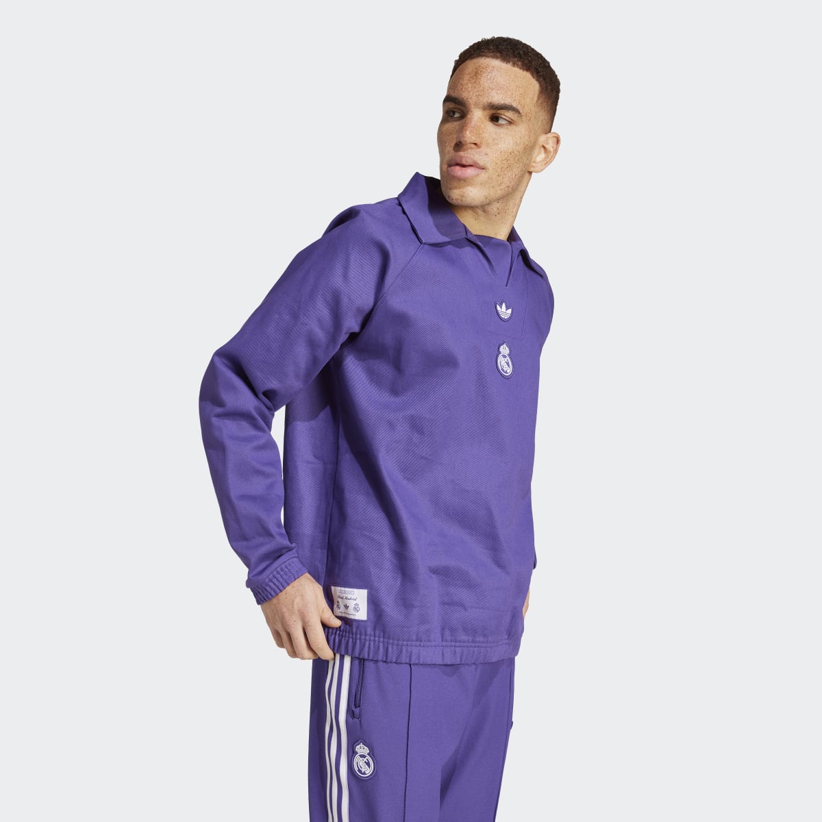Sweatshirt de Homem Terrace Icons Drill do Real Madrid Violeta-3