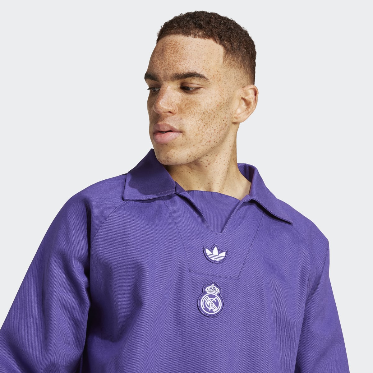Sweatshirt de Homem Terrace Icons Drill do Real Madrid Violeta-4