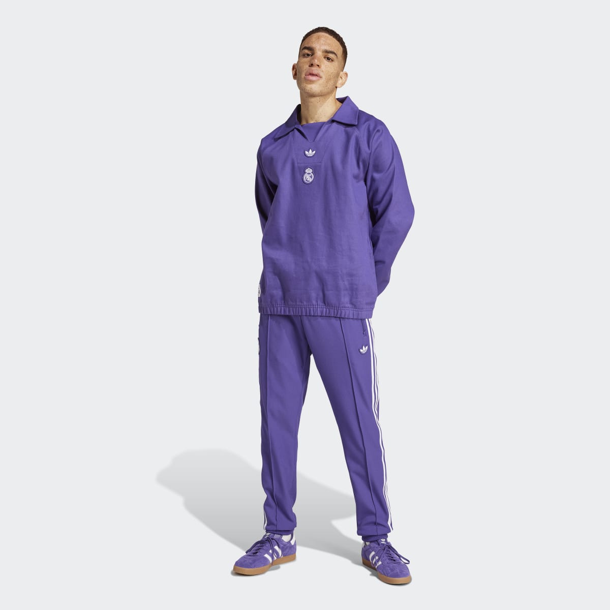 Sweatshirt de Homem Terrace Icons Drill do Real Madrid Violeta-6