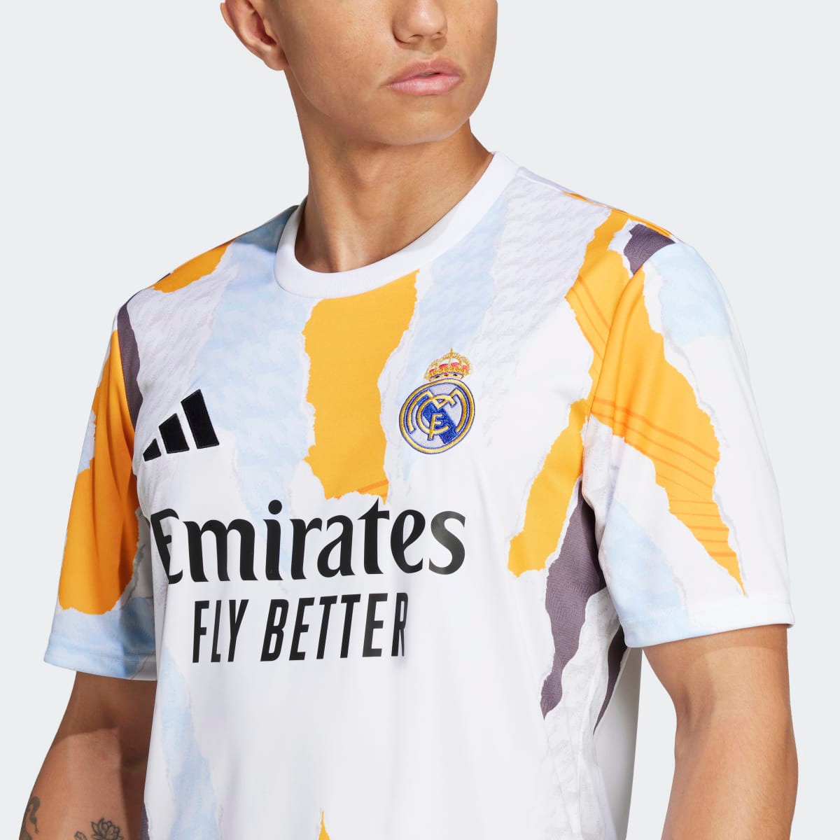 T-shirt de Aquecimento de Homem Real Madrid 24/25 Branco-5