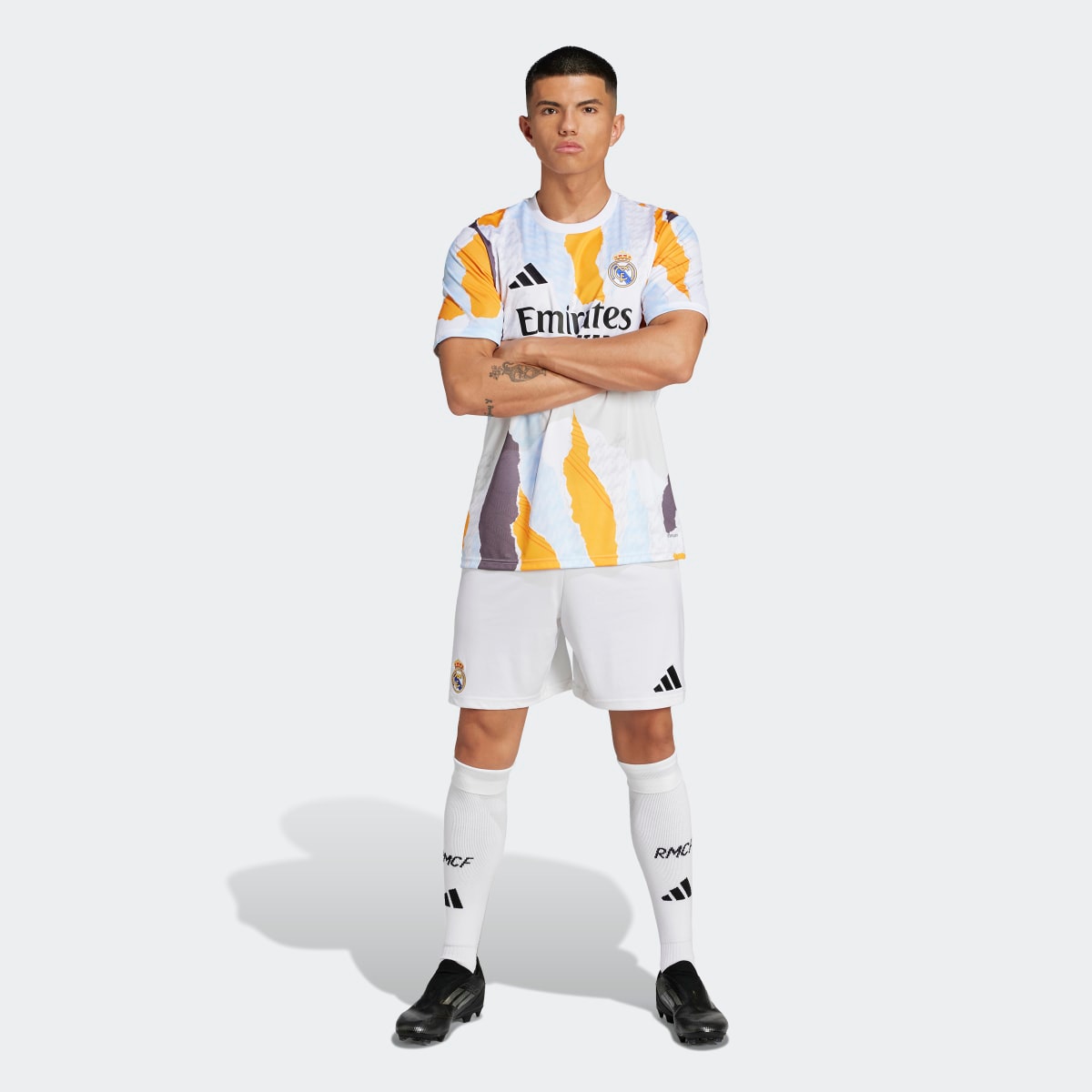 T-shirt de Aquecimento de Homem Real Madrid 24/25 Branco-6