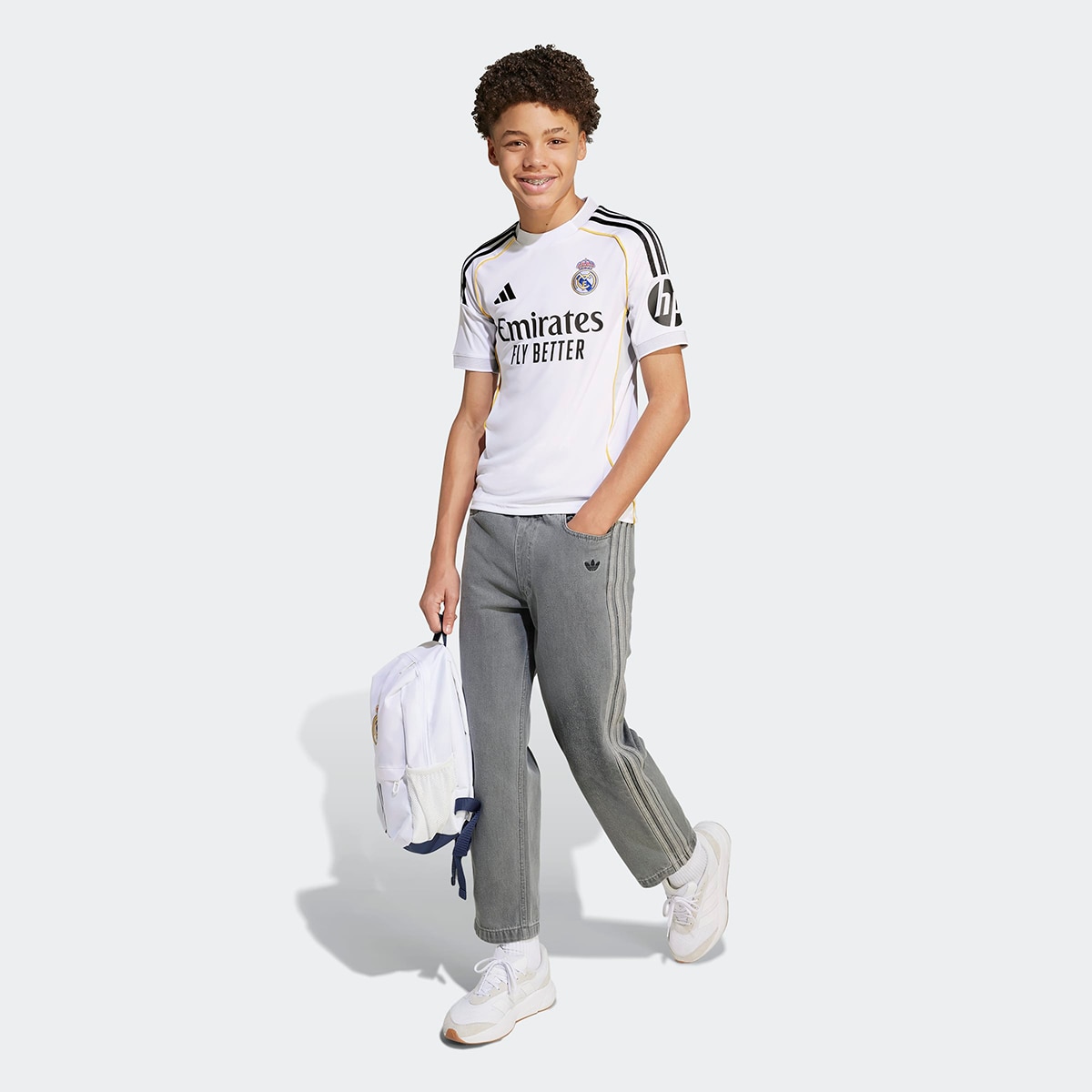 T-shirt de Criança 1.º Equipamento Real Madrid CF 2025-2026 Branco-5