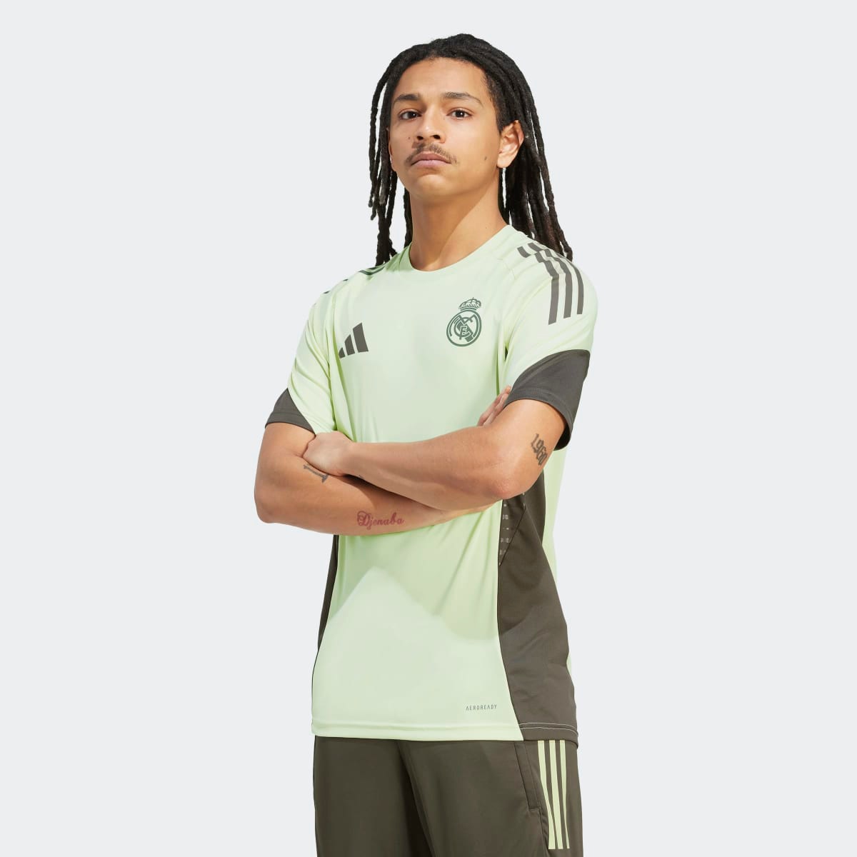 T-shirt de Treino de Homem Real Madrid CF 2025-2026 Tiro 25 Competition Verde-1