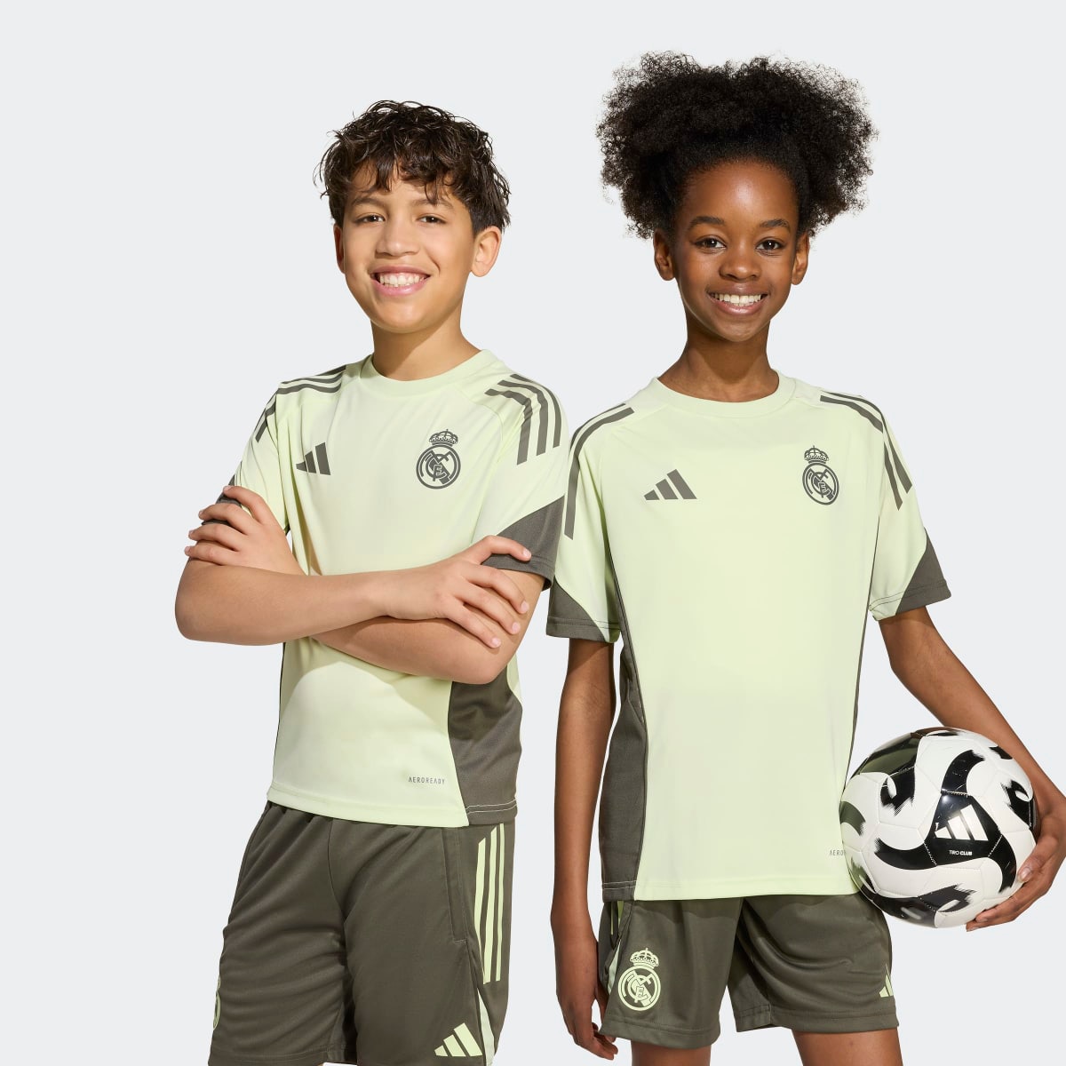 T-shirt de Treino de Criança Real Madrid CF 2025-2026 Tiro 25 Competition Verde-1