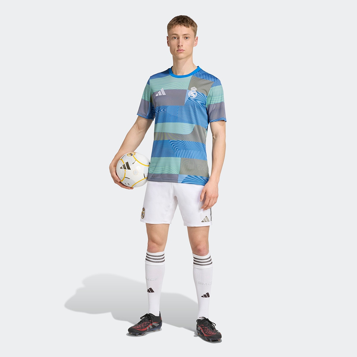 T-shirt de Aquecimento de Homem Real Madrid CF 2025-2026 Azul-5