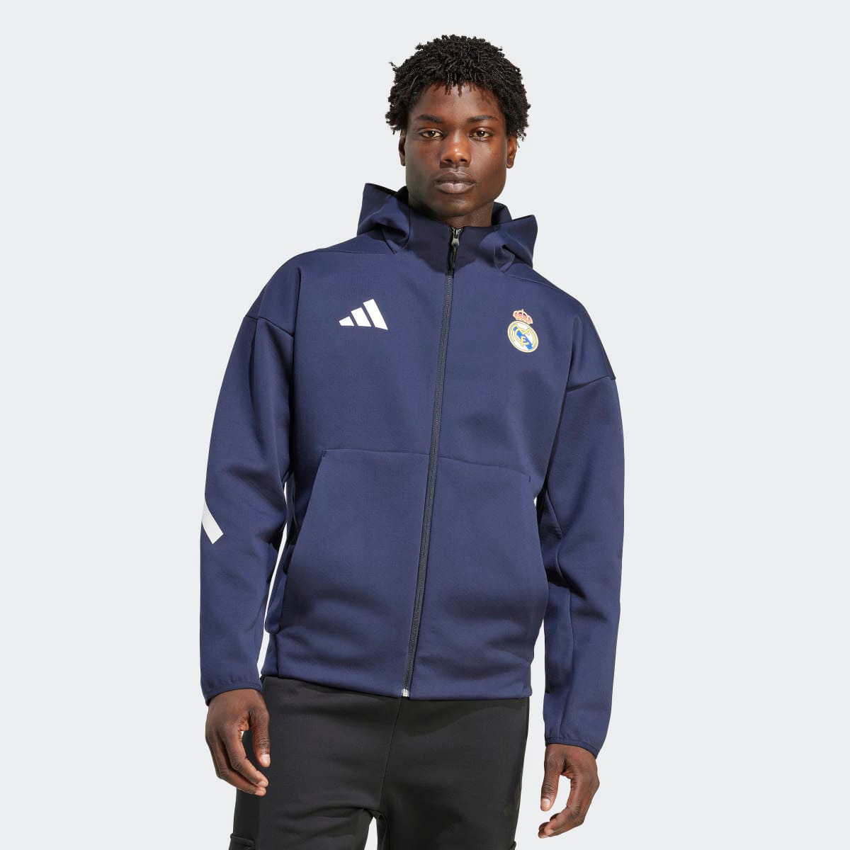 Casaco Hino de Homem Real Madrid CF 2025-2026 Z.N.E. Adidas Azul-1