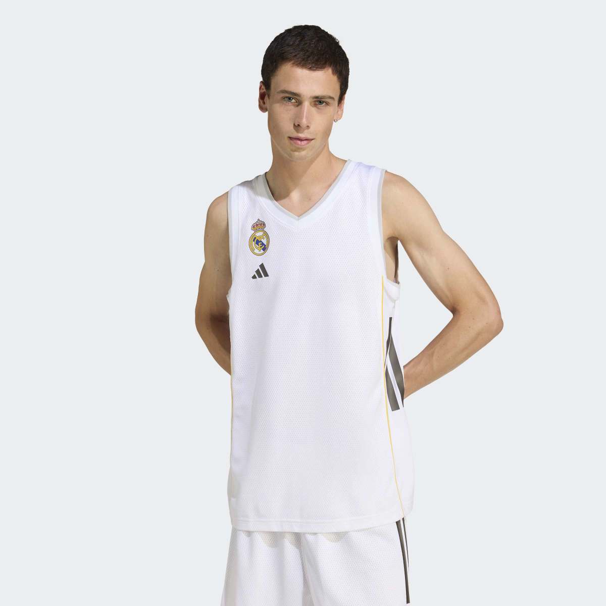 T-shirt de Homem 1.º Equipamento Real Madrid Basquetebol 2025-2026 Branco-2