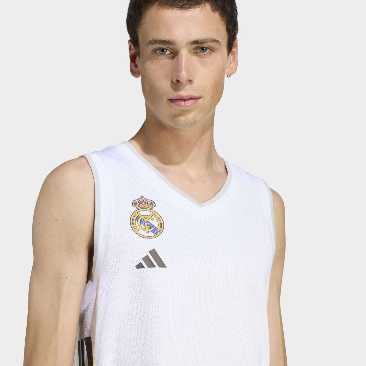 T-shirt de Homem 1.º Equipamento Real Madrid Basquetebol 2025-2026 Branco-6