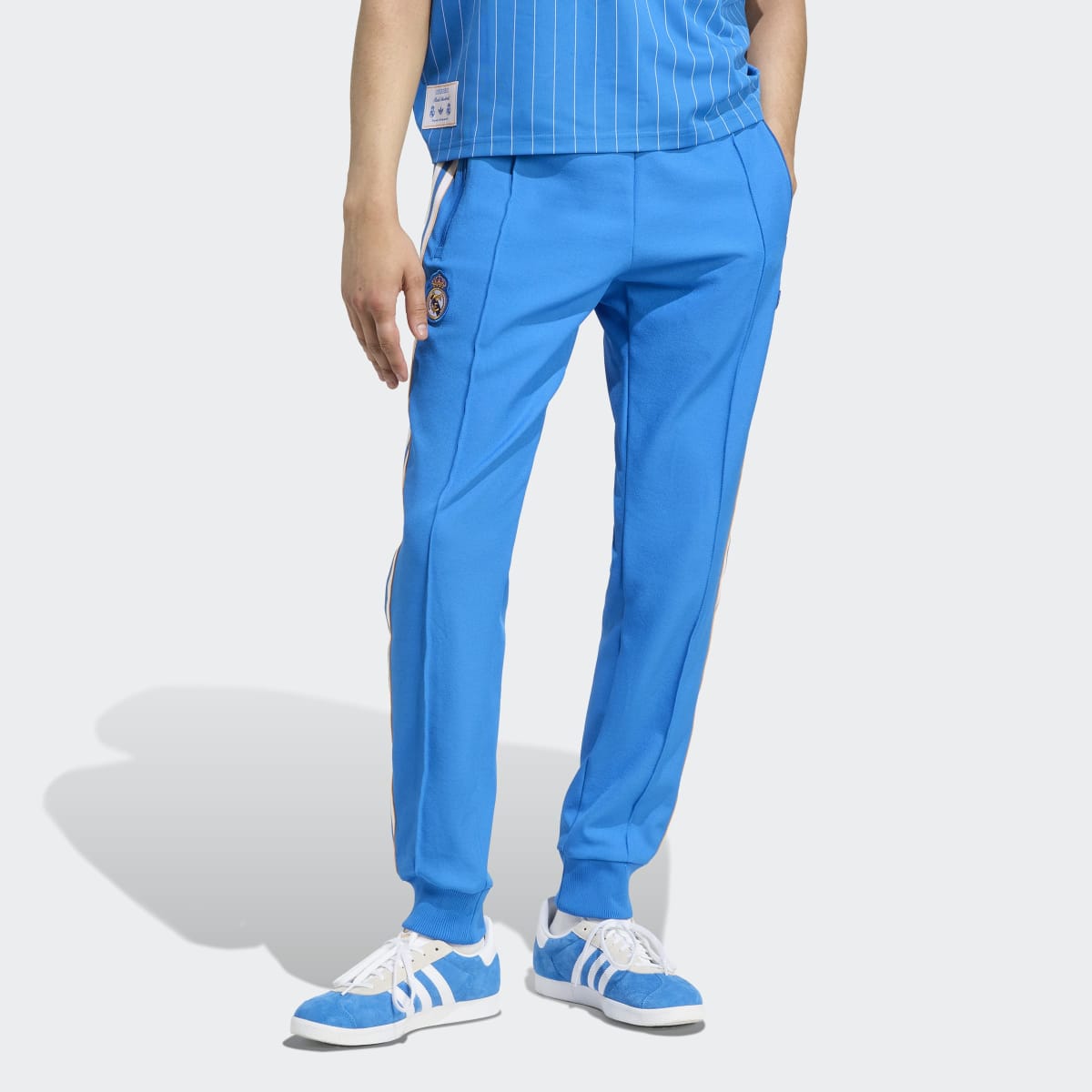 Calças de Homem Real Madrid CF Terrace Icons Originals Azul-1