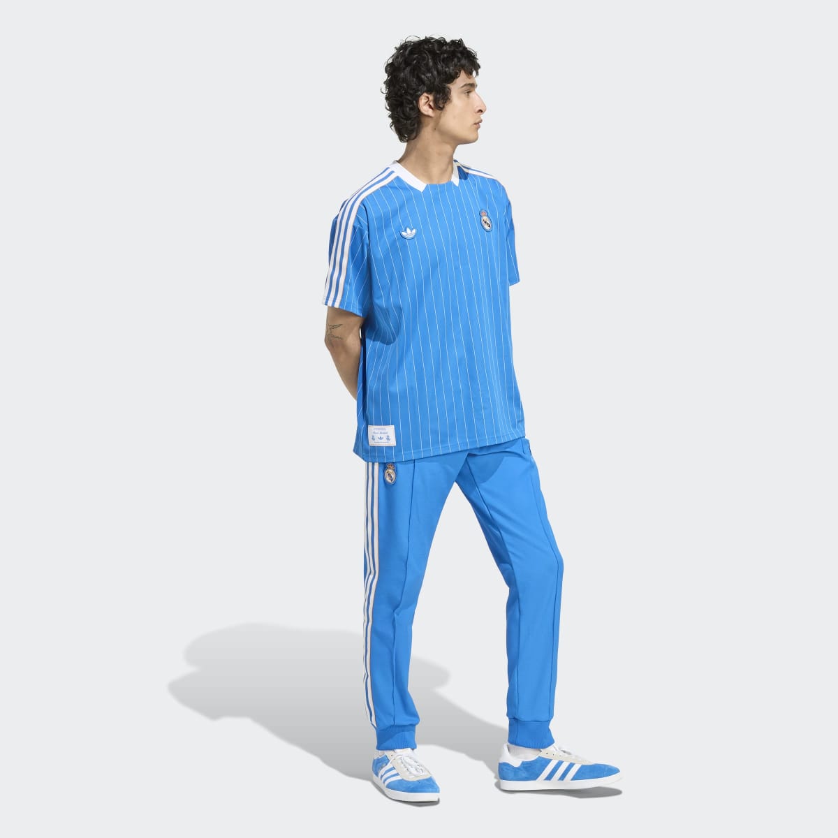 Calças de Homem Real Madrid CF Terrace Icons Originals Azul-5