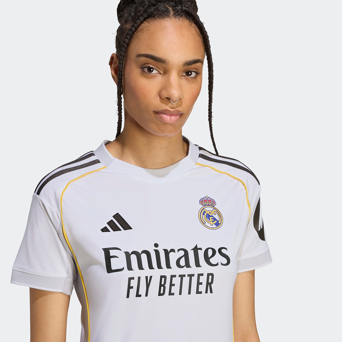 T-shirt de Mulher 1.º Equipamento Real Madrid CF 2025-2026 Branco-3