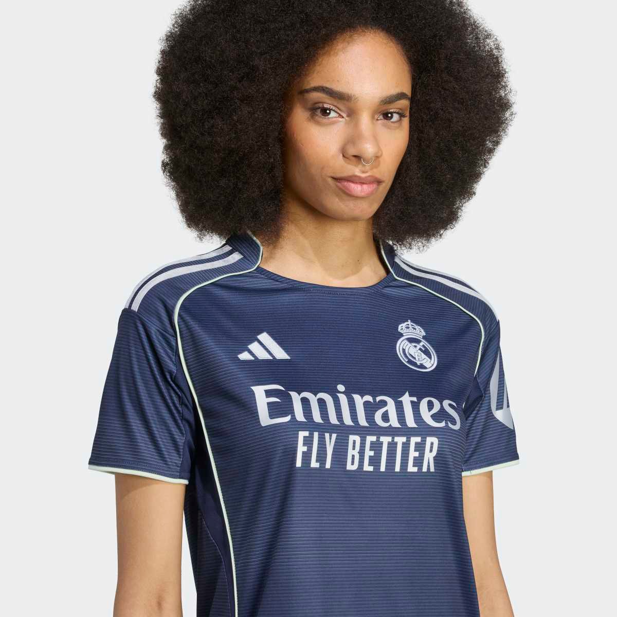 T-shirt de Mulher 2.º Equipamento Real Madrid CF 2025-2026 Azul-3