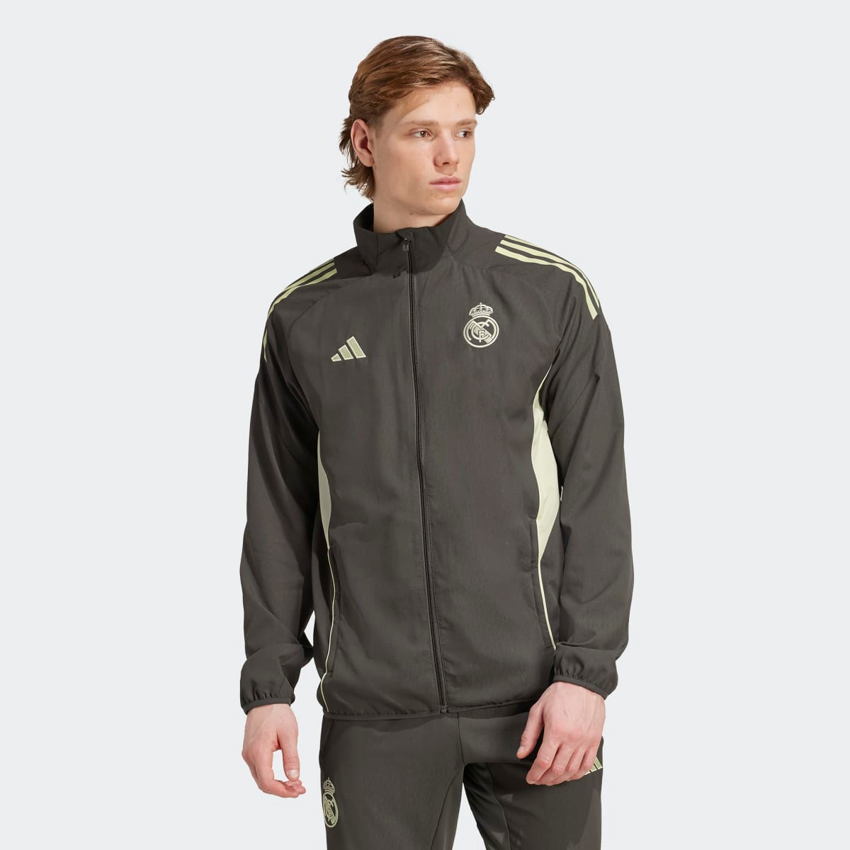 Casaco de Apresentação de Homem Real Madrid CF 2025-2026 Tiro 25 Competition Cinzento-1