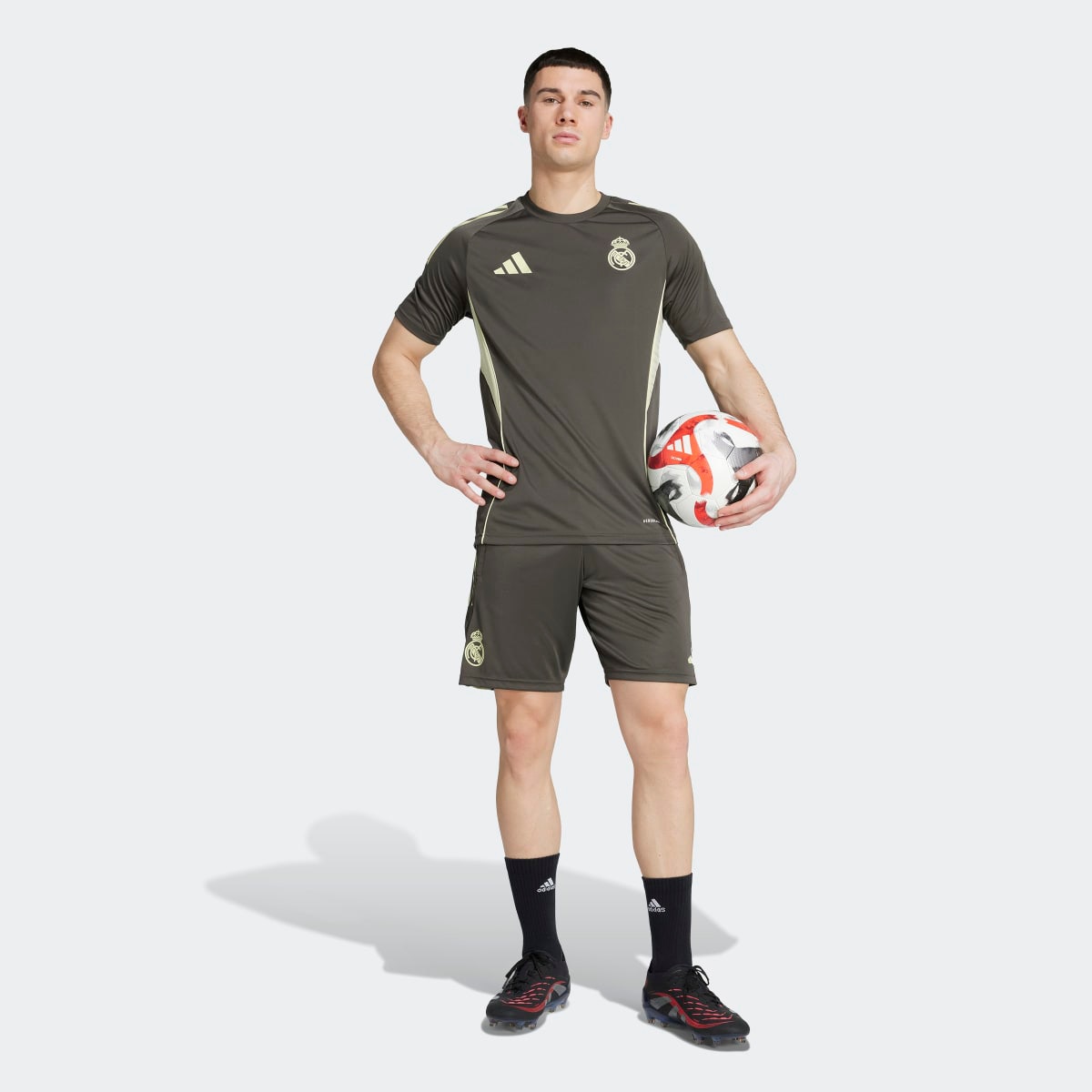 T-shirt de Treino de Homem Real Madrid CF 2025-2026 Tiro 25 Competition Cinzento-5