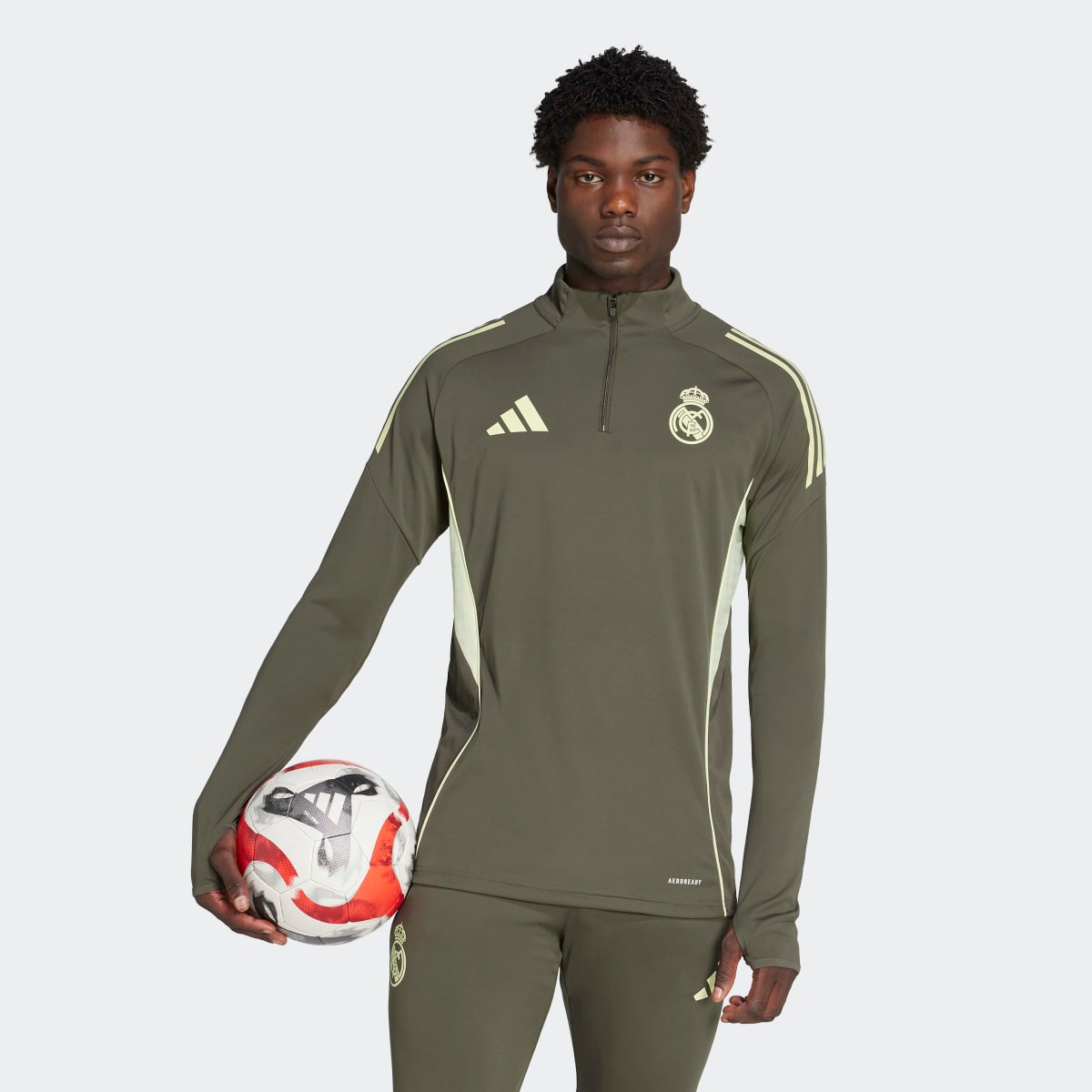 Sweatshirt de Treino de Homem Real Madrid CF 2025-2026 Tiro 25 Competition Cinzento-1