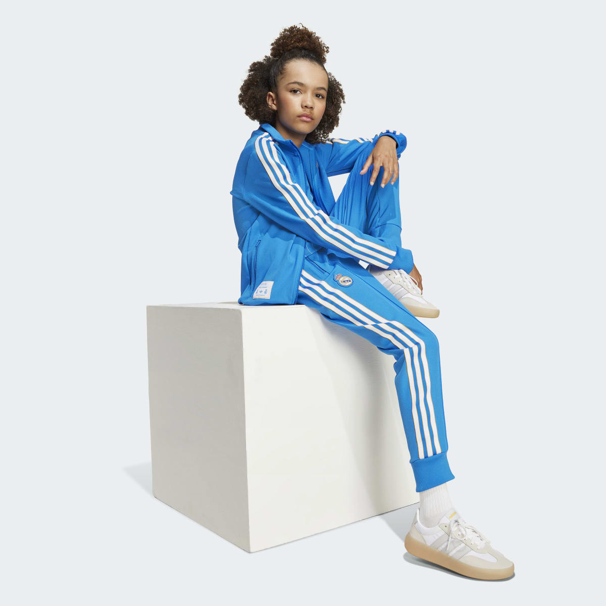 Calças de Criança Real Madrid CF CF Terrace Icons Track Originals Azul-3