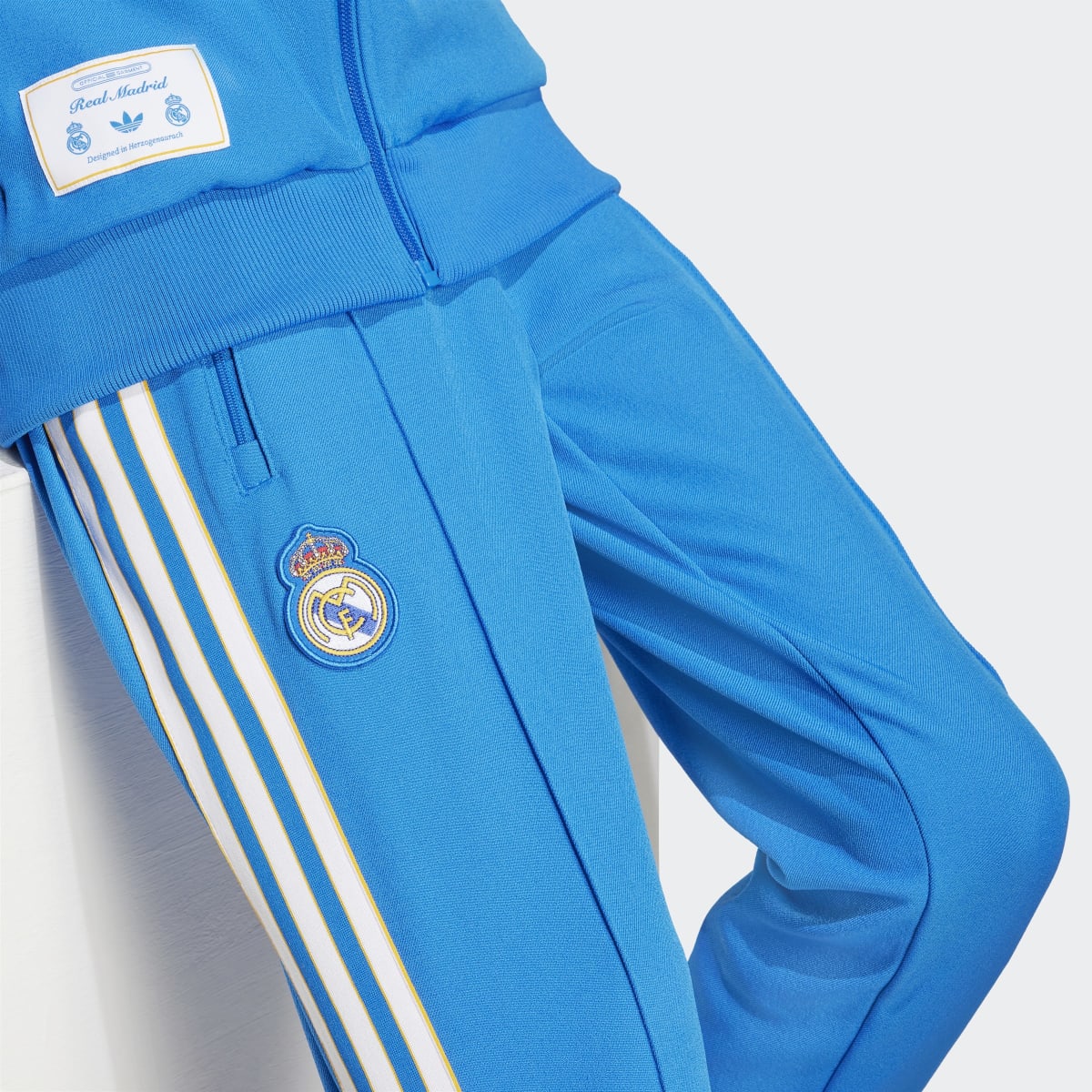 Calças de Criança Real Madrid CF CF Terrace Icons Track Originals Azul-4