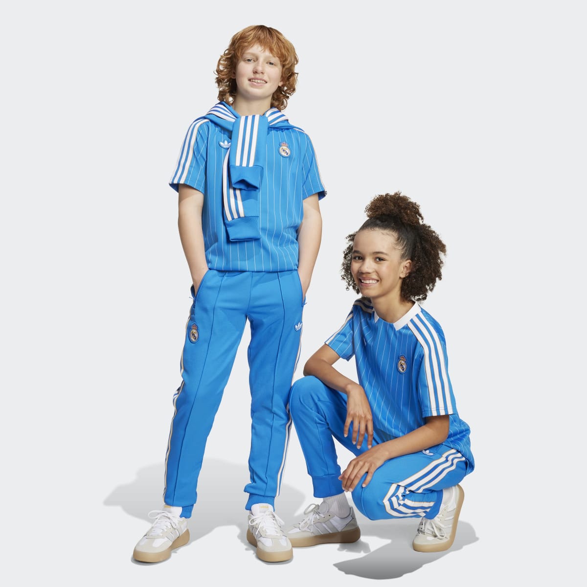 Calças de Criança Real Madrid CF CF Terrace Icons Track Originals Azul-6