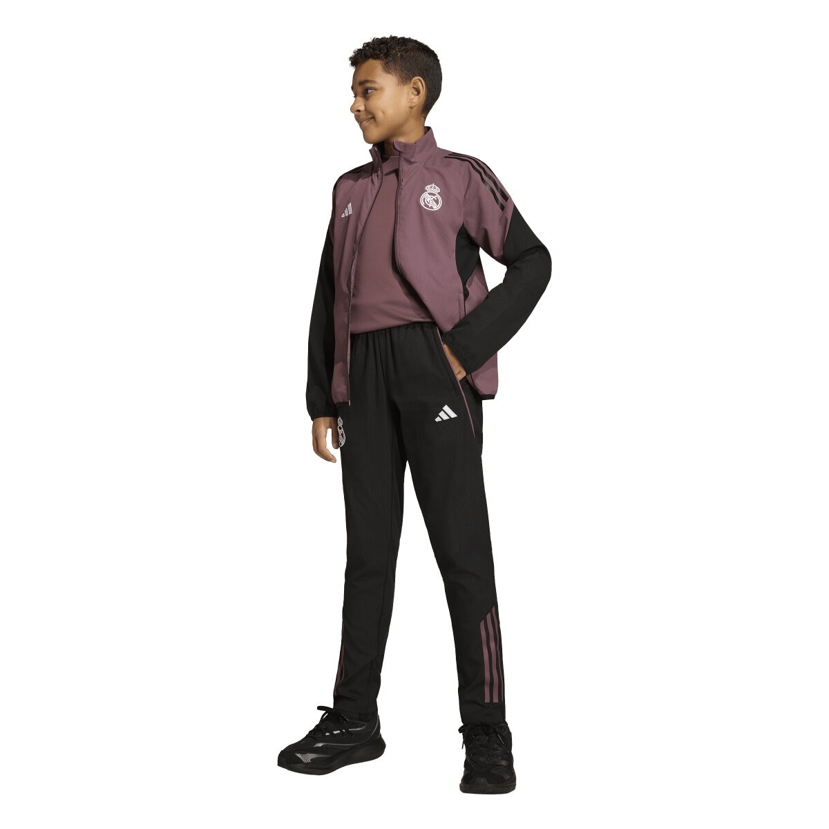 Sweatshirt de Criança Real Madrid CF 2025-2026 Pre Match Tiro25 Competition Preto-4
