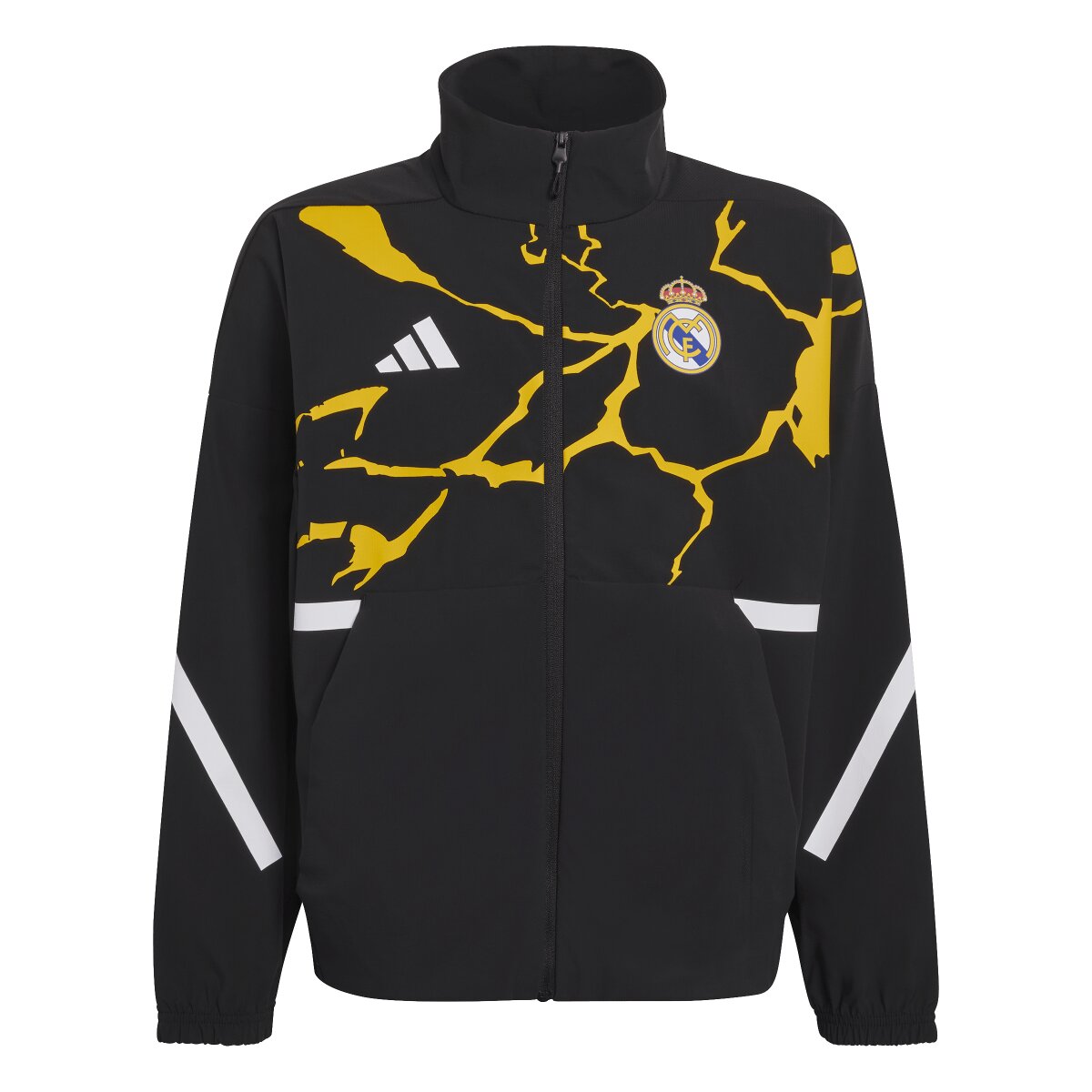 Sweatshirt de Criança Real Madrid CF 2025-2026 Pre Match Marvel Avengers Z.N.E. Anthem Jacket Preto-2