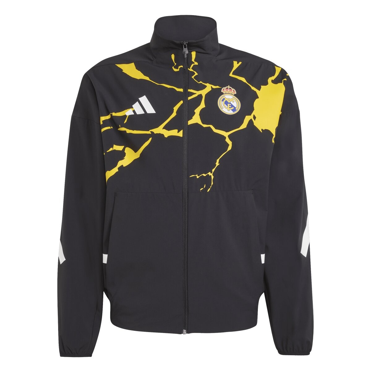 Sweatshirt de Homem Real Madrid CF 2025-2026 Pre Match Marvel Avengers Z.N.E. Anthem Jacket Preto-2