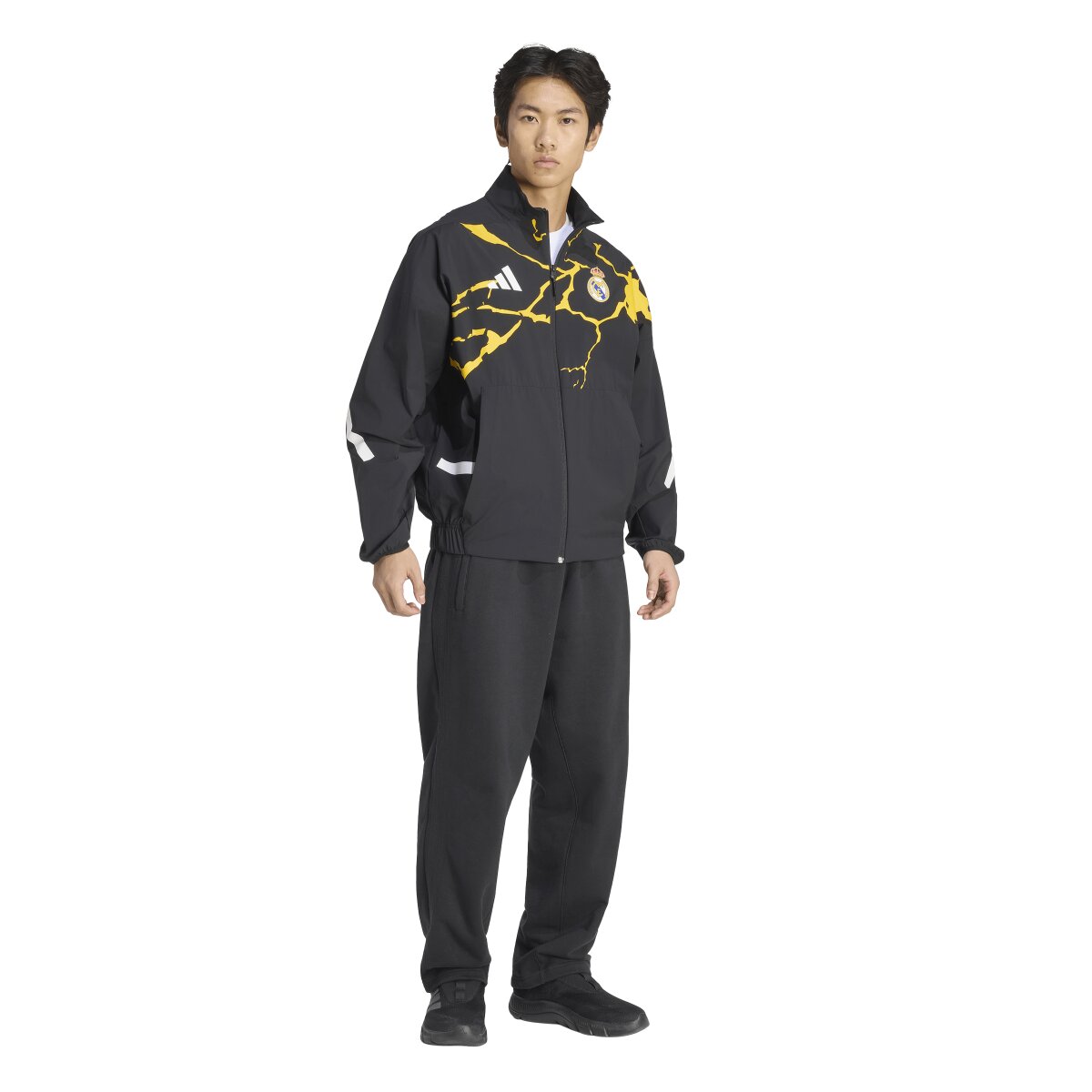 Sweatshirt de Homem Real Madrid CF 2025-2026 Pre Match Marvel Avengers Z.N.E. Anthem Jacket Preto-4