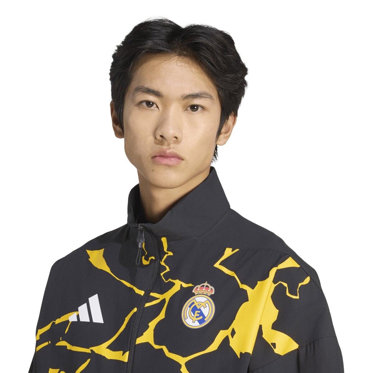 Sweatshirt de Homem Real Madrid CF 2025-2026 Pre Match Marvel Avengers Z.N.E. Anthem Jacket Preto-6