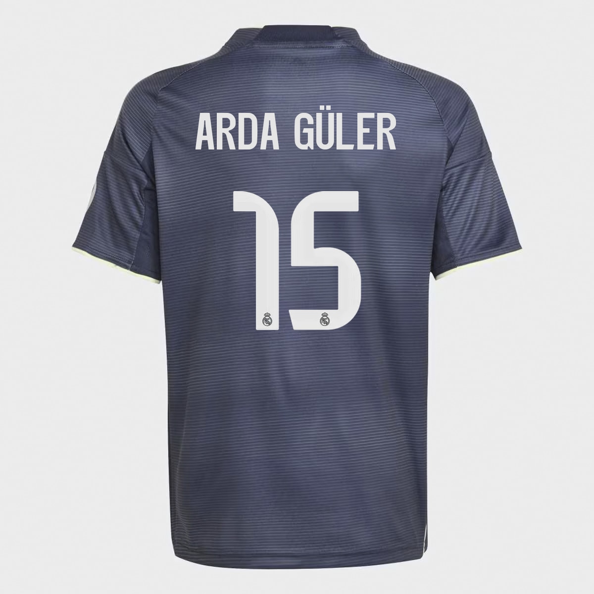 T-shirt de Menino 2.º Equipamento Real Madrid CF 2025-2026 Arda Güler 15 Azul Céu-1
