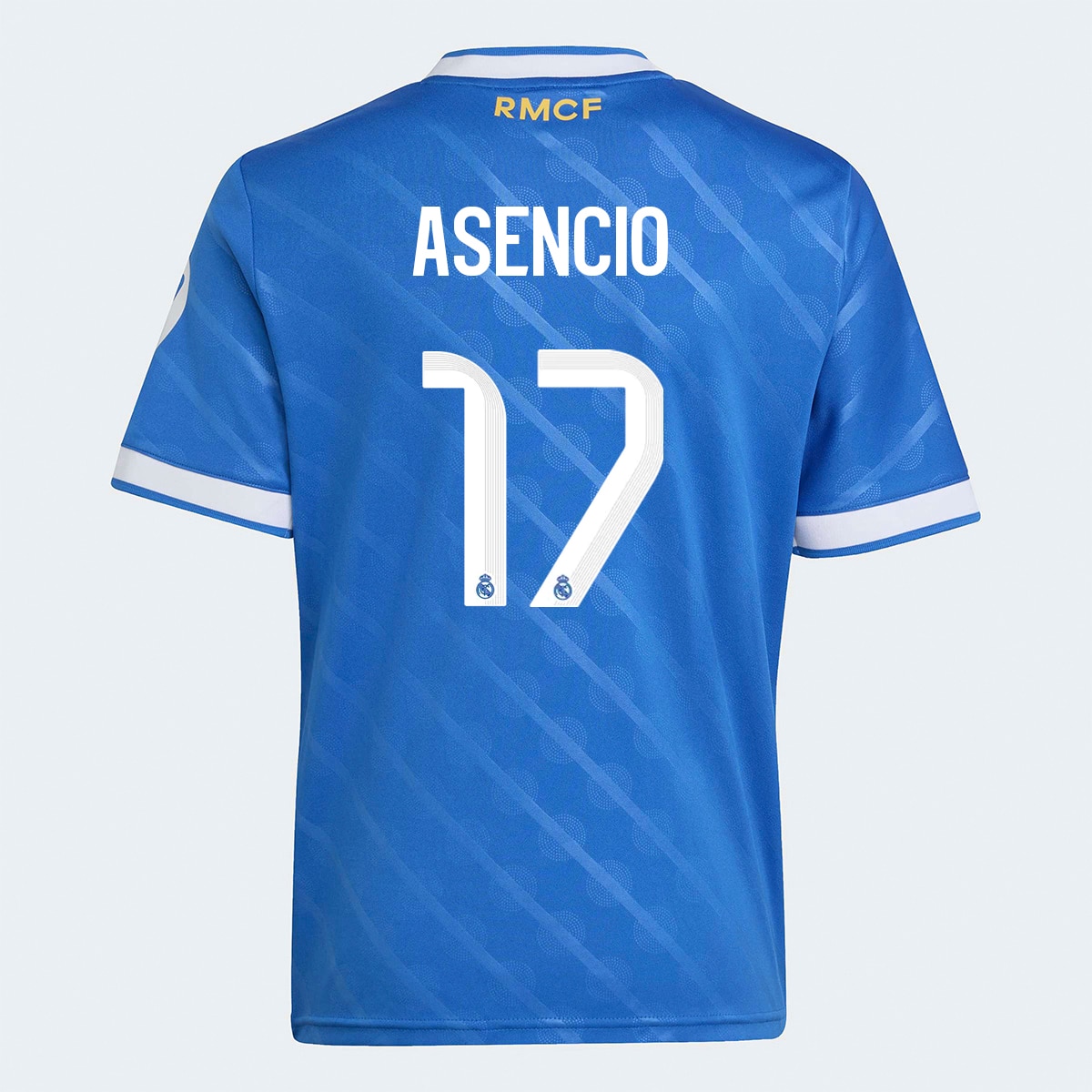T-shirt de Menino 3.º Equipamento Real Madrid CF 2025-2026 Asencio Azul Céu-1