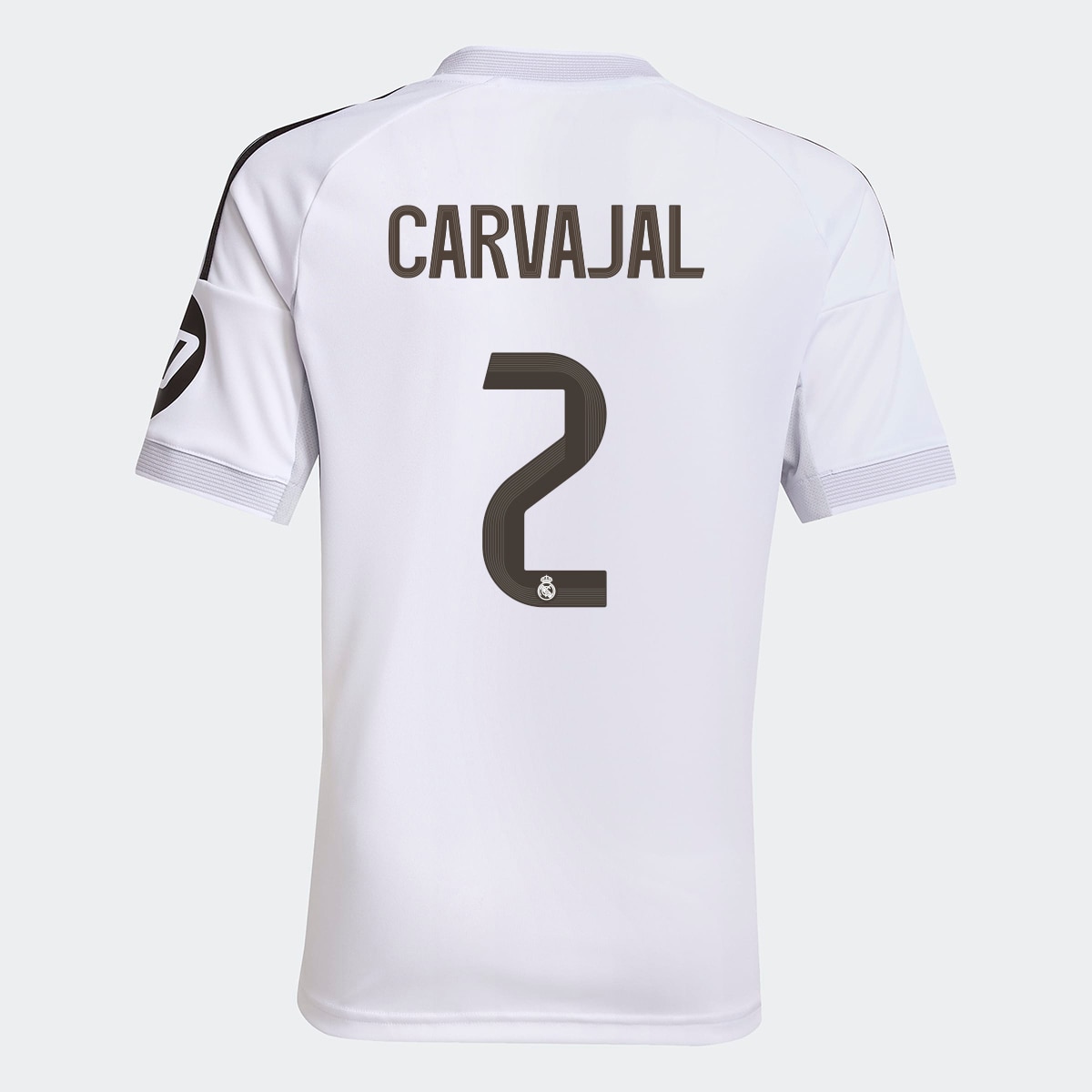 T-shirt de Menino 1.º Equipamento Real Madrid CF 2025-2026 Carvajal 2 Branco-1