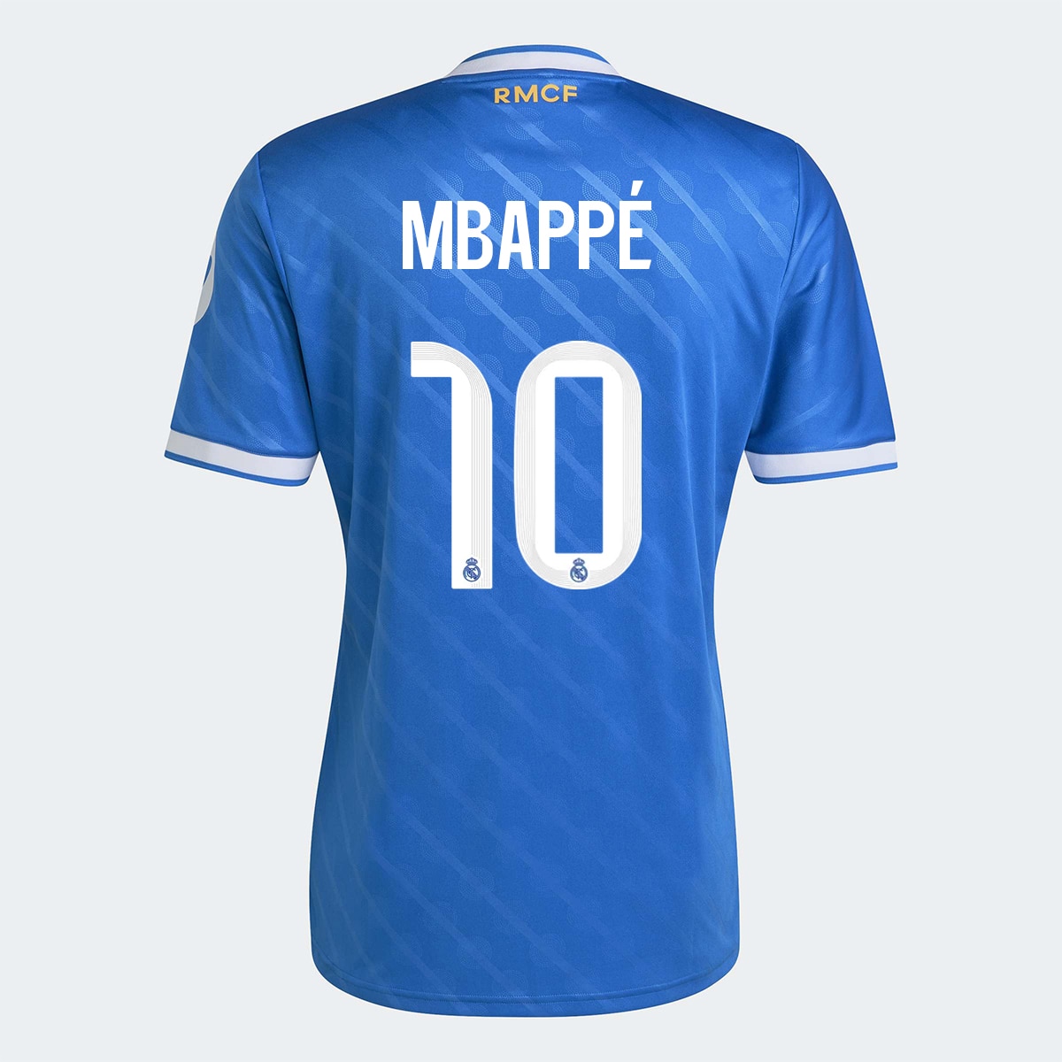 T-shirt de Homem 3.º Equipamento Real Madrid CF 2025-2026 Mbappé 10 Azul Céu-1