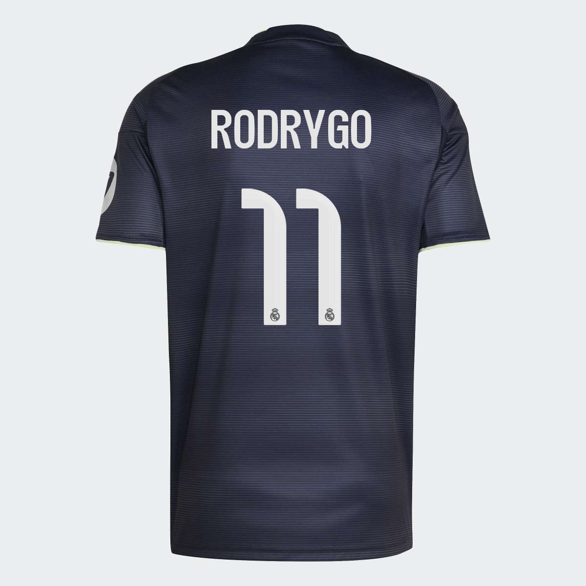 T-shirt de Homem 2.º Equipamento Real Madrid CF 2025-2026 Rodrygo 11 Azul Céu-1
