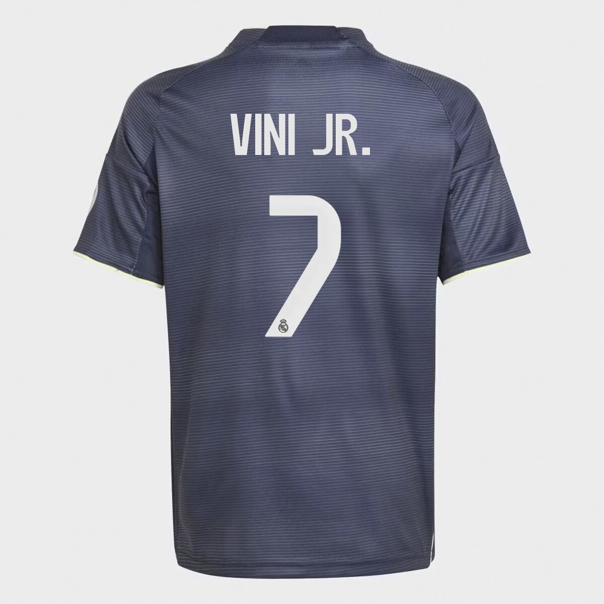 T-shirt de Menino 2.º Equipamento Real Madrid CF 2025-2026 Vini Jr  7 Azul Céu-1