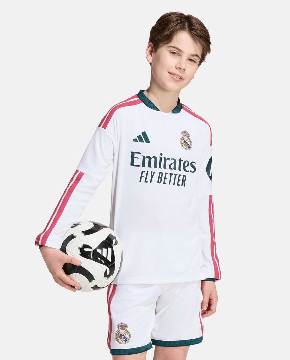 T-shirt de Criança 1.º Equipamento Real Madrid CF 2026-2027 LS Branco-3