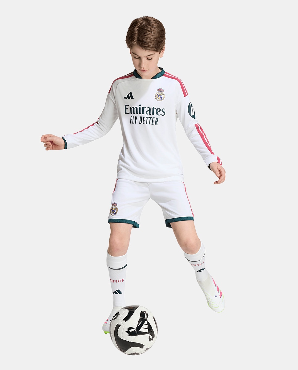T-shirt de Criança 1.º Equipamento Real Madrid CF 2026-2027 LS Branco-5