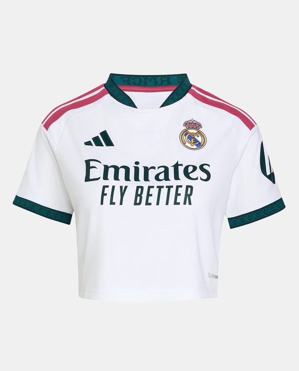 T-shirt de Mulher 1.º Equipamento Real Madrid CF 2026-2027 Crop Branco-6