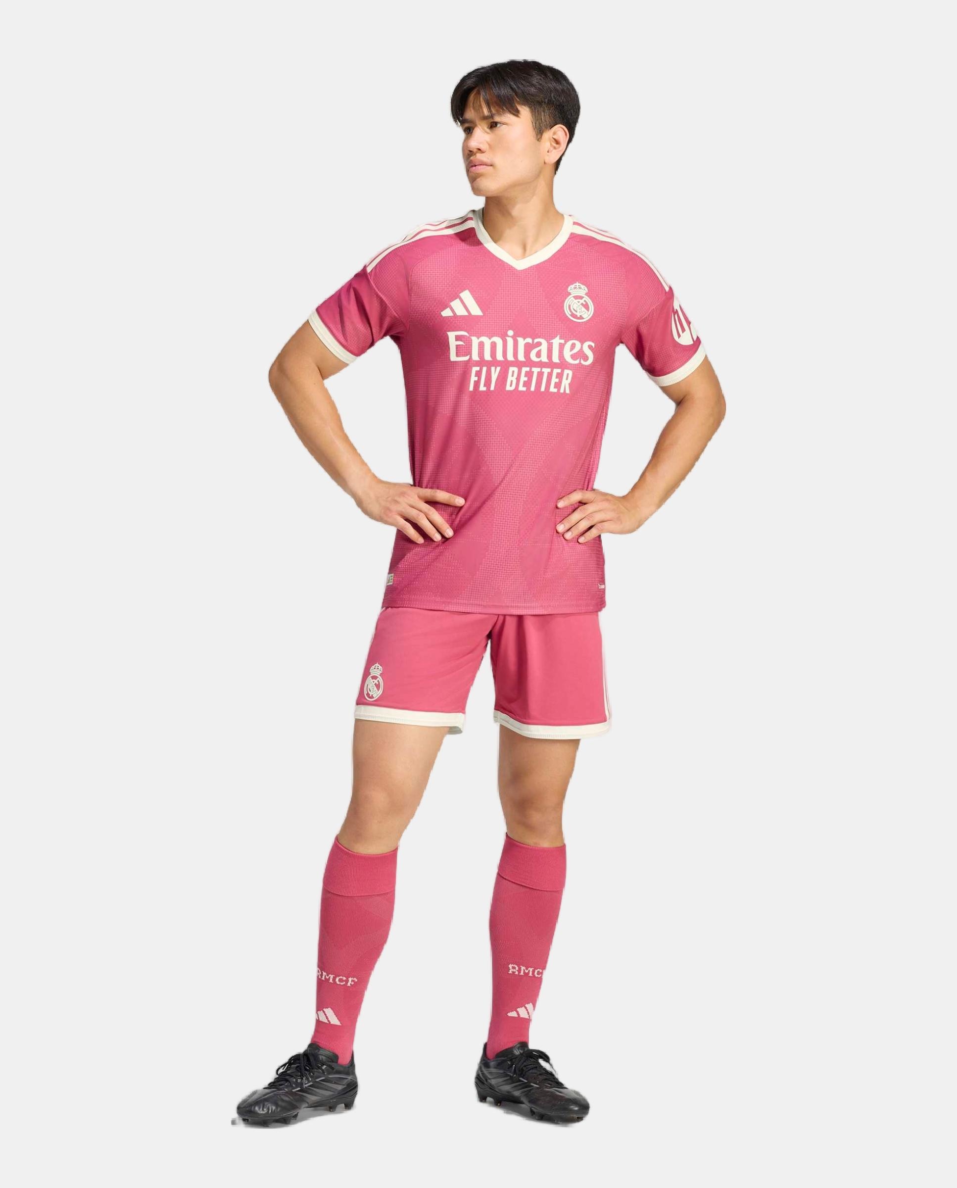 T-shirt de Homem 3.º Equipamento Real Madrid CF 2026-2027 Authentic Rosa-6