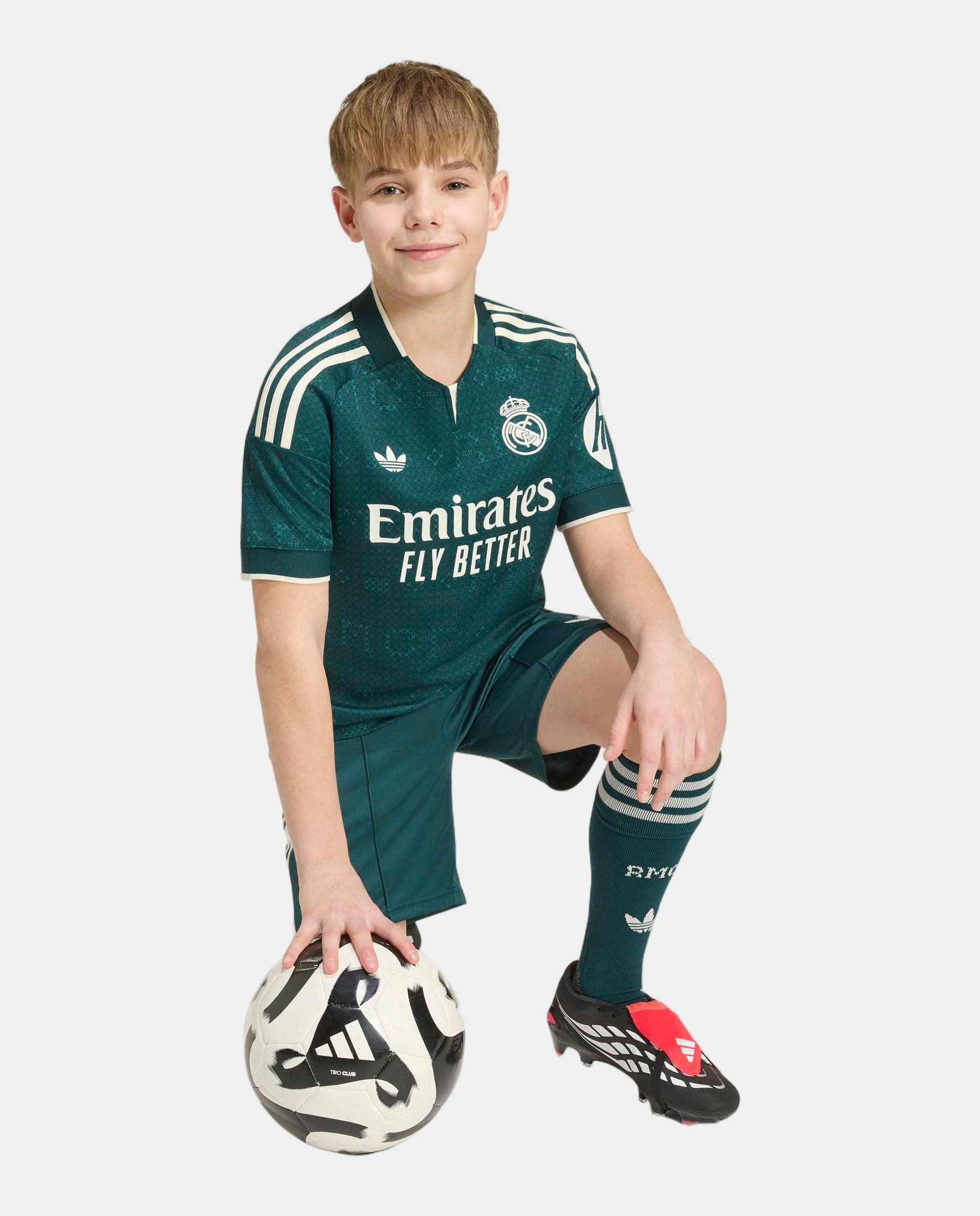 T-Shirt de Criança 2º Equipamento Real Madrid Cf 2026-2027 Adidas Verde-7